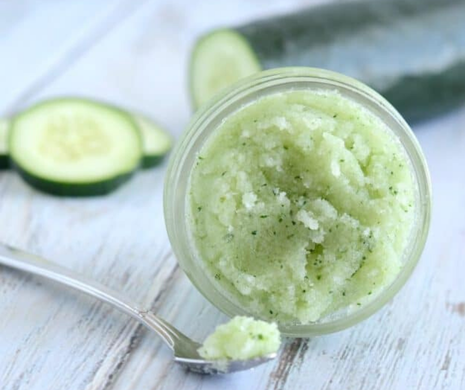 DIY CUCUMBER FACIAL SCRUB FOR DRY SKIN