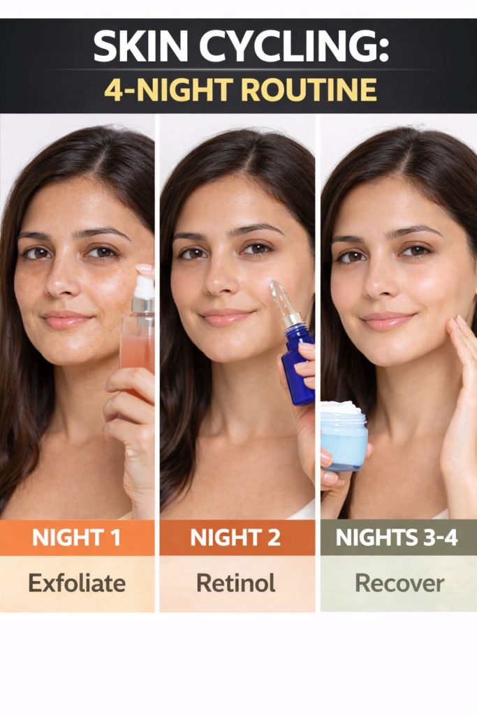 Skin Cycling 4-Night Routine for Healthy, Glowing Skin Naturally