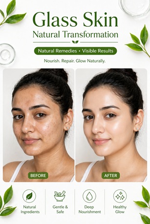 Glass Skin Transformation Naturally at Home