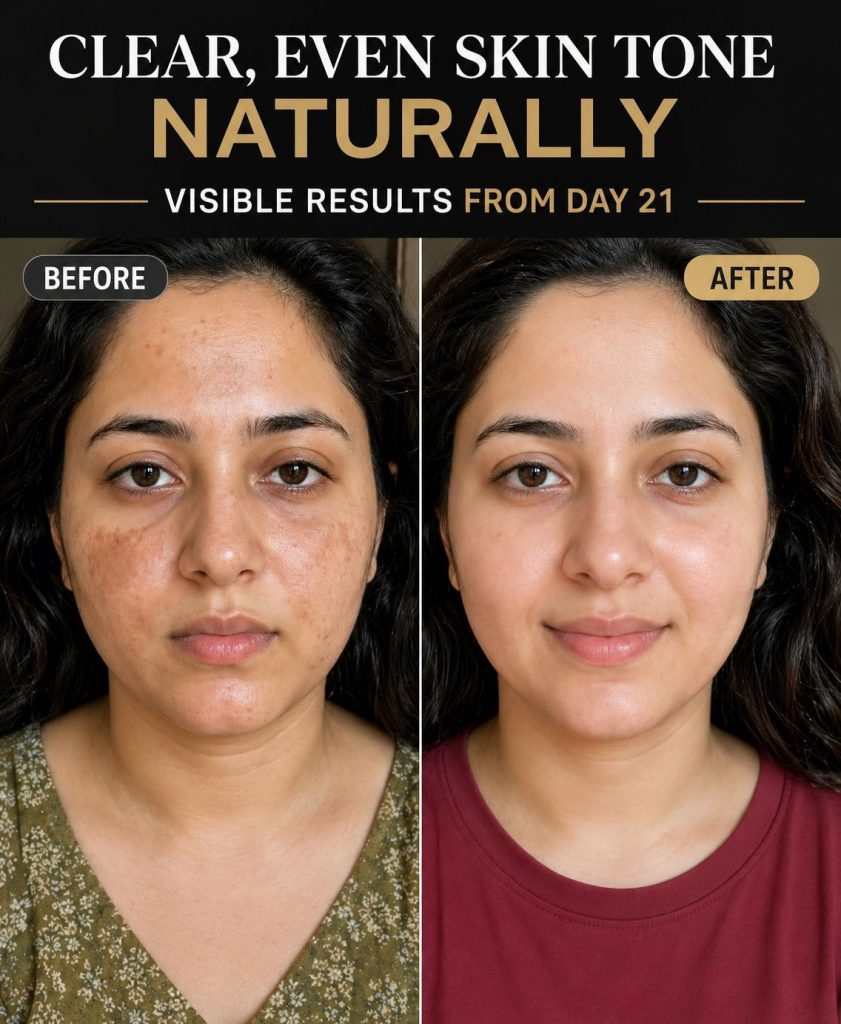 CLEAR, EVEN SKIN TONE NATURALLY – VISIBLE RESULTS FROM DAY 21