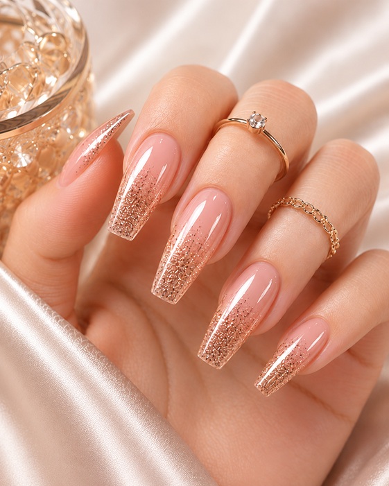 Champagne Glitter Nails — The Elegant Luxury Nail Trend of 2026