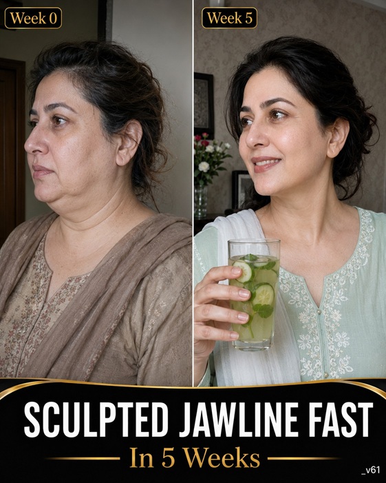 Sculpted Jawline Naturally in 5 Weeks with Home Remedies & Fat-Burning Drinks