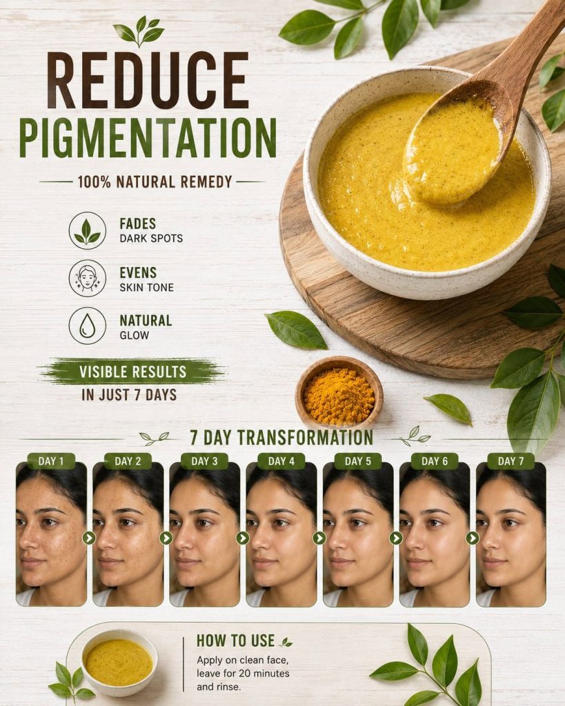 Reduce Pigmentation Naturally in 7 Days: Turmeric Brightening Mask for Clear and Even-Toned Skin