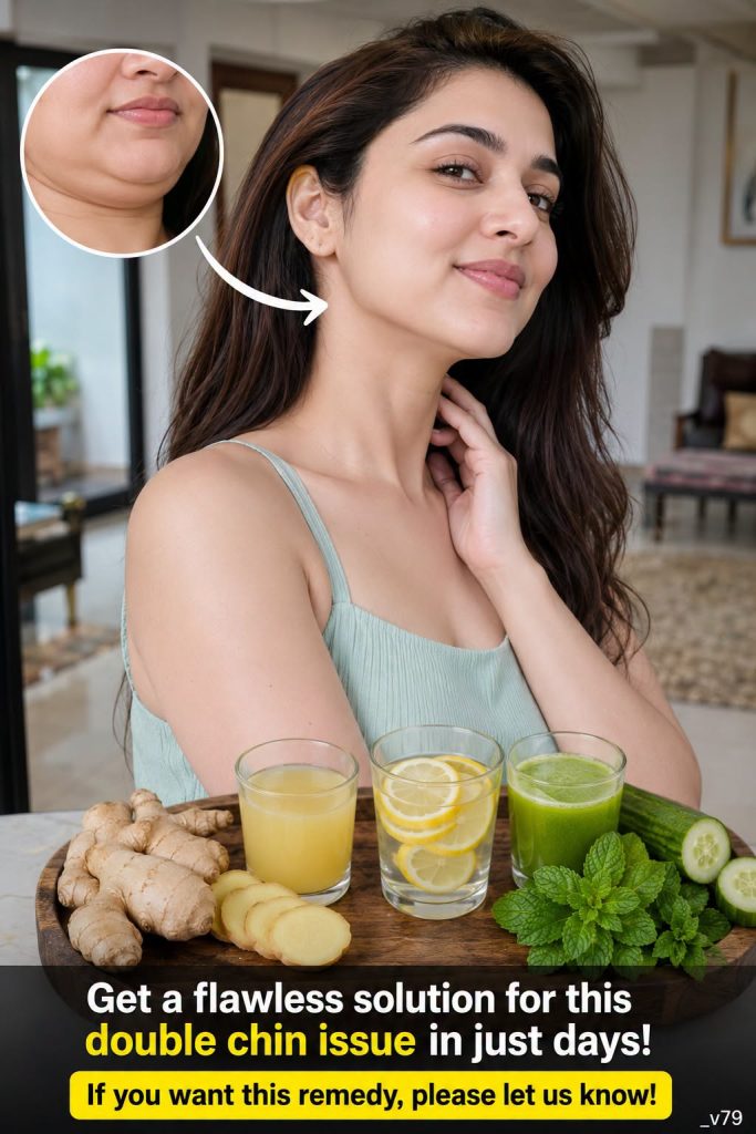 Get a Flawless Solution for Double Chin Naturally Using Ginger, Lemon, Cucumber, and Mint