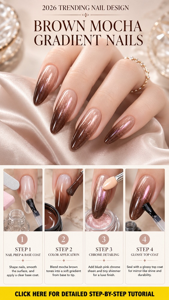 Brown Mocha Gradient Nails: Complete Step-by-Step Tutorial for a Luxury 2026 Nail Design