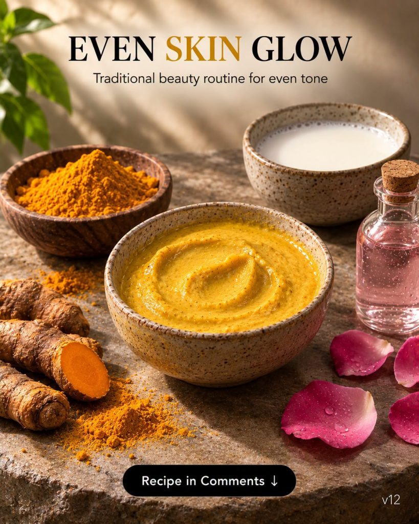 Even Skin Glow Naturally with Turmeric and Milk: Traditional Beauty Routine for an Even Skin Tone
